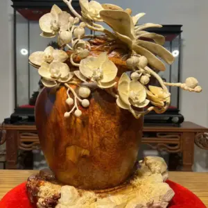 Bình Hoa Lan Gỗ Nu Hương Cao 55cm