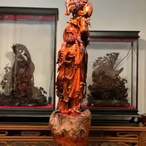 Tượng Cụ Đạt Ma Rồng Gỗ Nu Trắc Cao 80cm