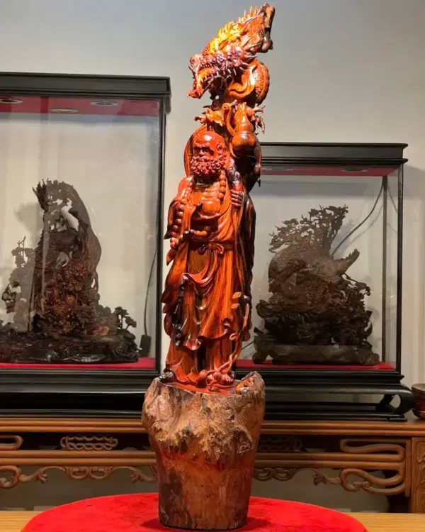 1_Cụ Đạt Ma Rồng Gỗ Nu Trắc Giá 24 Triệu Cao 80cm Ngang 18cm Sâu 18cm Tượng Cụ Đạt Ma Rồng Gỗ Nu Trắc Cao 80cm