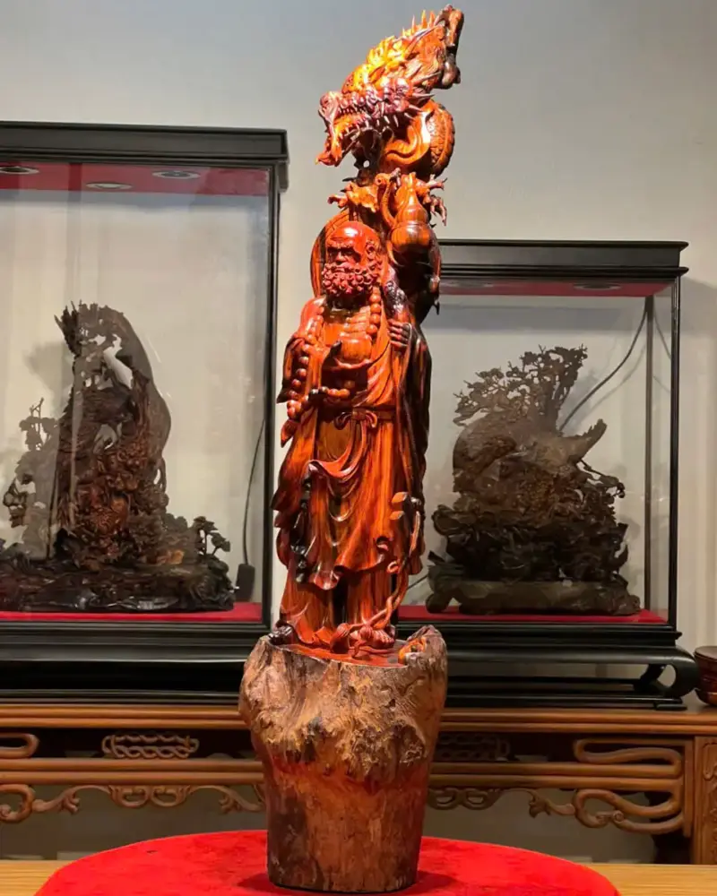 1_Cụ Đạt Ma Rồng Gỗ Nu Trắc Giá 24 Triệu Cao 80cm Ngang 18cm Sâu 18cm Tượng Cụ Đạt Ma Rồng Gỗ Nu Trắc Cao 80cm