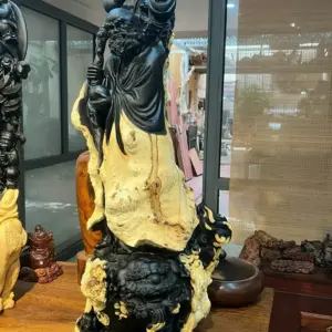 Tượng Đạt Ma Gỗ Nu Mun Cao 106cm