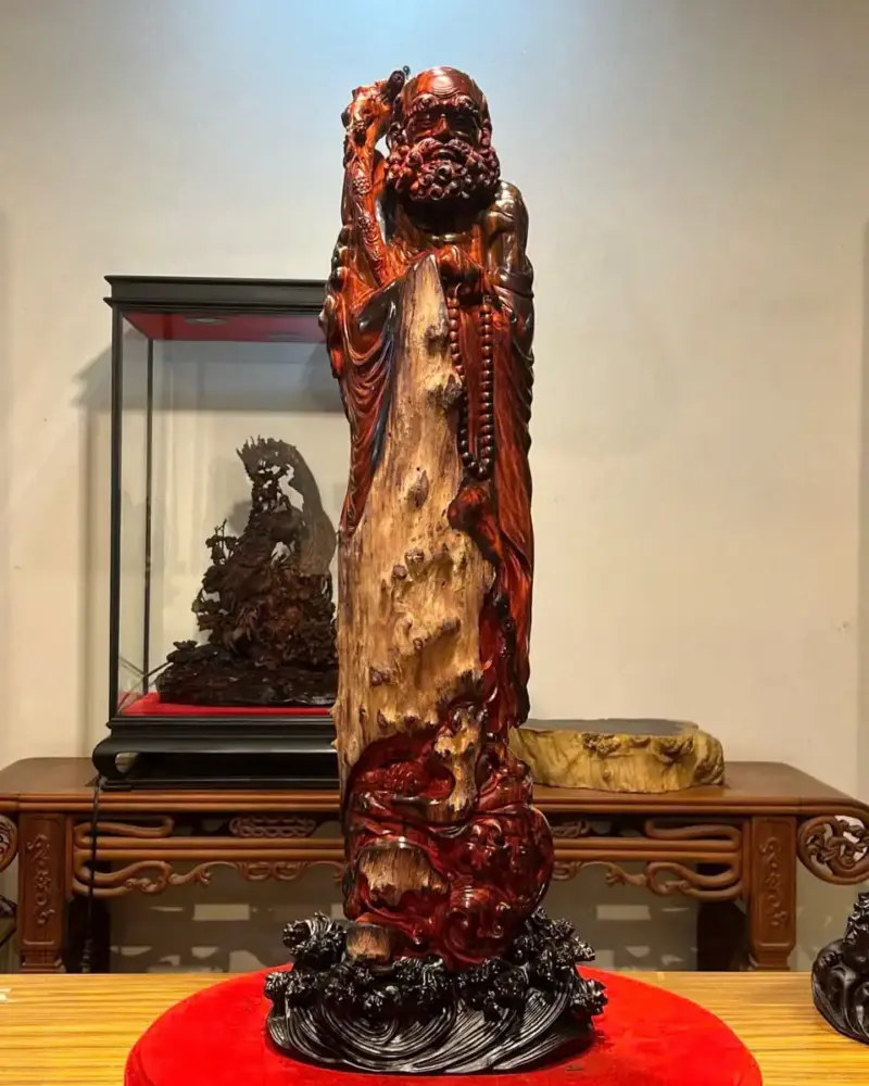 2_Đạt Ma Đứng Nu Trắc Giá 22 Triệu Cao 85cm Ngang 28cm Sâu 20cm Tượng Đạt Ma Đứng Gỗ Nu Trắc Cao 85cm