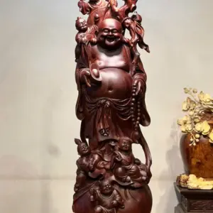 Tượng Di Lặc Gỗ Tử Đàn Cao 86cm