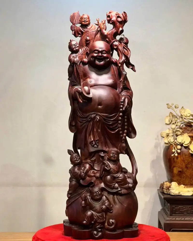 Tượng Di Lặc Gỗ Tử Đàn Cao 86cm