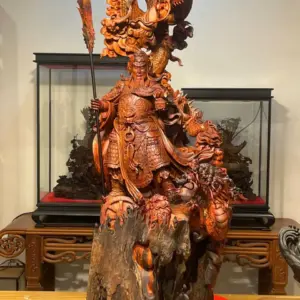 Tượng Quan Công Gỗ Trắc Cao 102cm