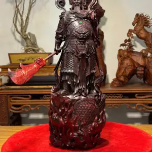 Tượng Quan Công Gỗ Tử Đàn Ấn Cao 50cm