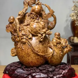 Tượng Ông Thọ Gỗ Nu Ngọc Am Cao 56cm
