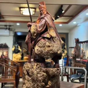 Tượng Quan Công Gỗ Nu Cẩm Cao 100cm