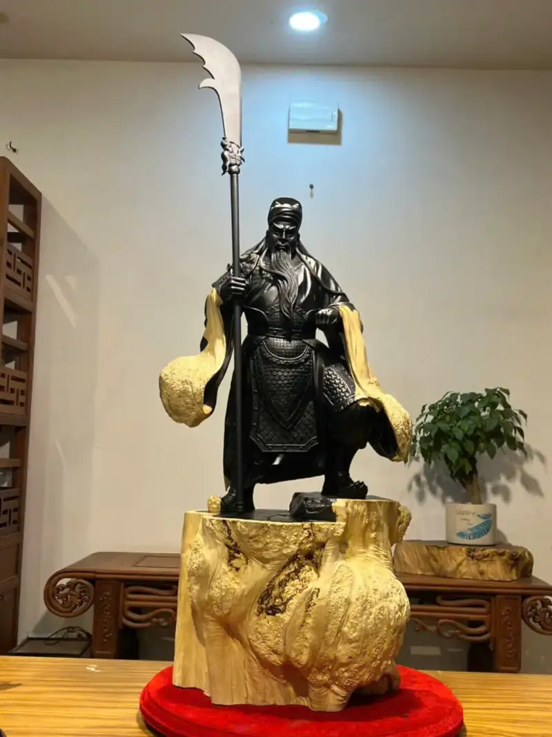 Tượng Quan Công Gỗ Nu Mun Cao 106cm