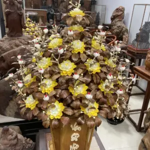 IMG_1258 Bình Hoa Mai Vàng – Lá Gỗ Sưa, Bình Gỗ Cẩm Vàng G12