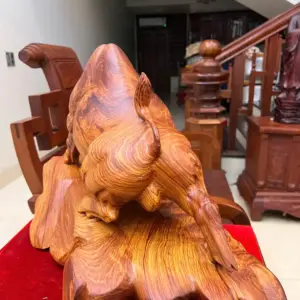 Tượng Bò Tót Gỗ Cẩm Việt Bám Chun To Đẹp Liền Khối G5127