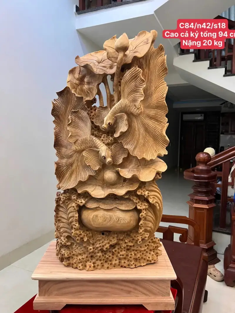 Tượng Cá Xiêm Gỗ Ngọc Am Chất Già Thơm Liền Khối G5001