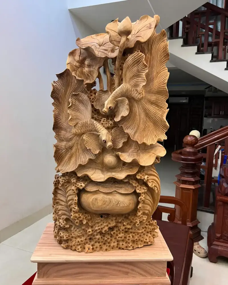 Tượng Cá Xiêm Gỗ Ngọc Am Chất Già Thơm Liền Khối G5001