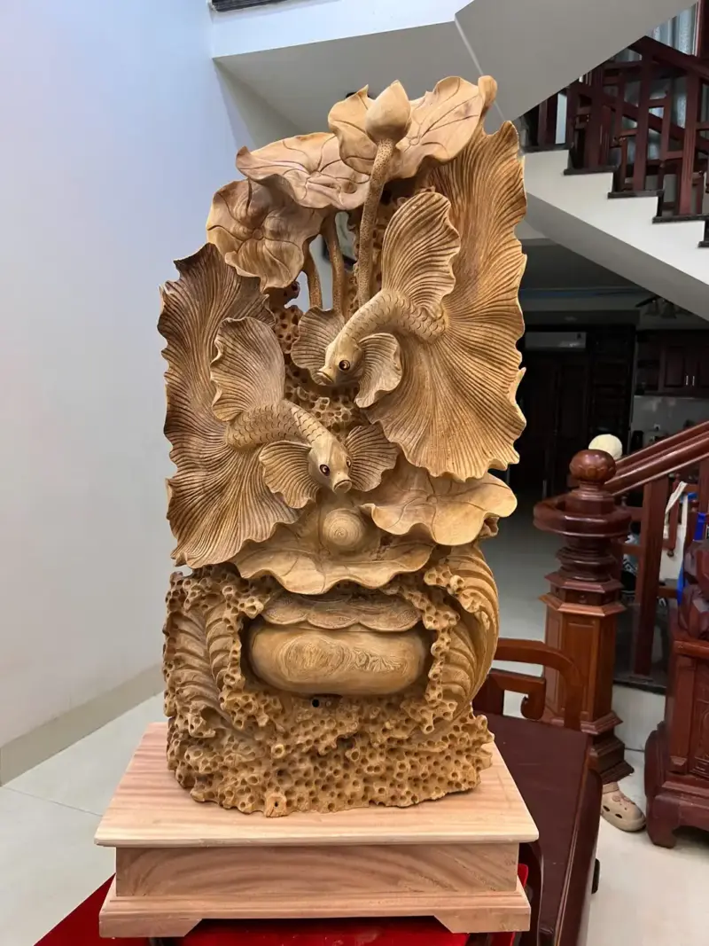 Tượng Cá Xiêm Gỗ Ngọc Am Chất Già Thơm Liền Khối G5001