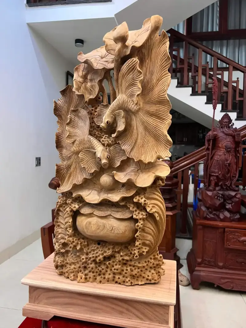 Tượng Cá Xiêm Gỗ Ngọc Am Chất Già Thơm Liền Khối G5001