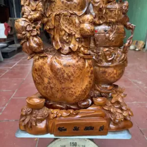 cu-di-lac-tam-phuc-go-nu-ngoc-G5397-5 Tượng Cụ Di Lặc Tam Phúc Gỗ Nu Ngọc Am Làm Thủ Công Đẹp Liền Khối G5397