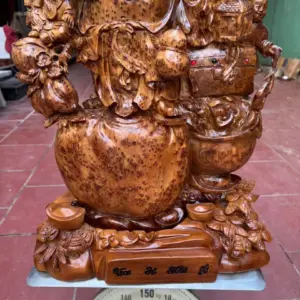 cu-di-lac-tam-phuc-go-nu-ngoc-G5397-8 Tượng Cụ Di Lặc Tam Phúc Gỗ Nu Ngọc Am Làm Thủ Công Đẹp Liền Khối G5397
