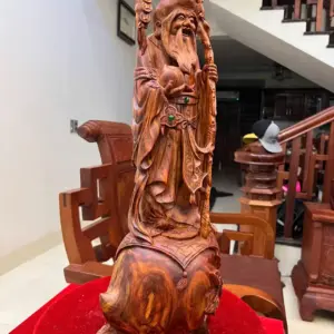 Tượng Cụ Thọ Gỗ Sưa Bắc Vân Đẹp Liền G5006