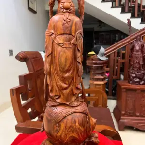 Tượng Cụ Thọ Gỗ Sưa Bắc Vân Đẹp Liền G5006