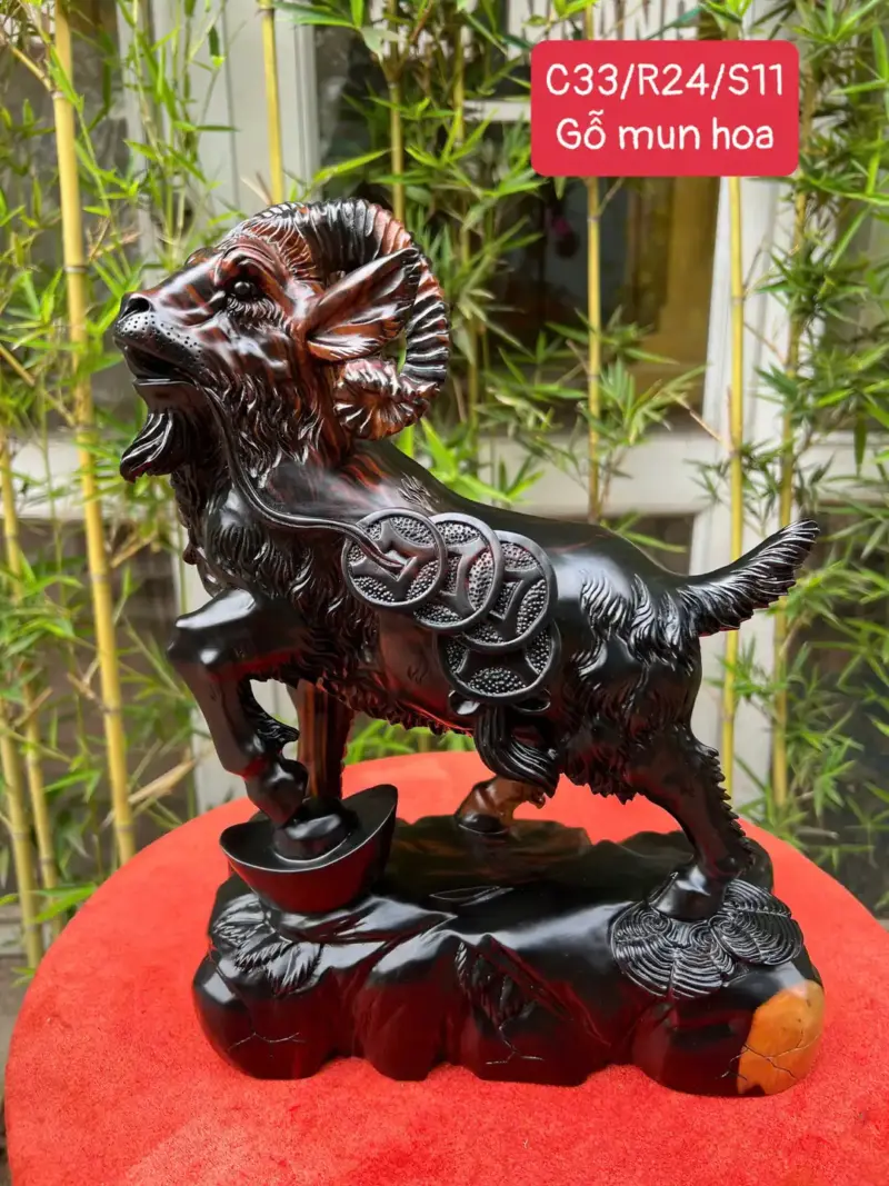 Tượng Dê Mun Hoa Hàng Đẹp Liền Khối G5321