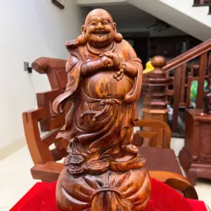 Tượng Di Lặc Chúc Phúc Gỗ Sưa Bắc Liền Khối G5058