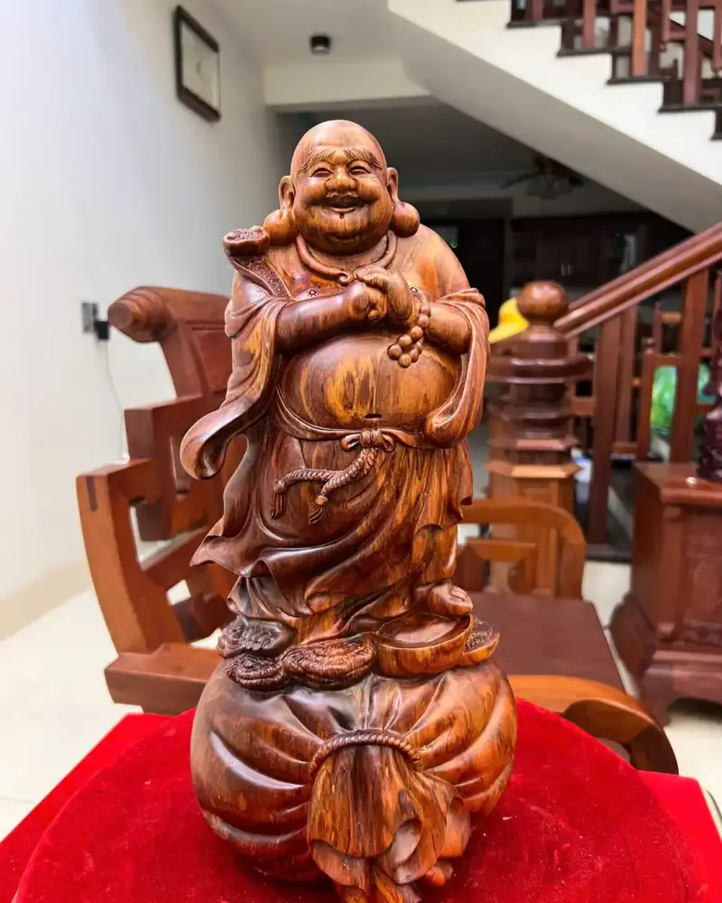 Tượng Di Lặc Chúc Phúc Gỗ Sưa Bắc Liền Khối G5058
