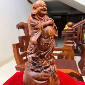 Tượng Di Lặc Chúc Phúc Gỗ Sưa Bắc Liền Khối G5058