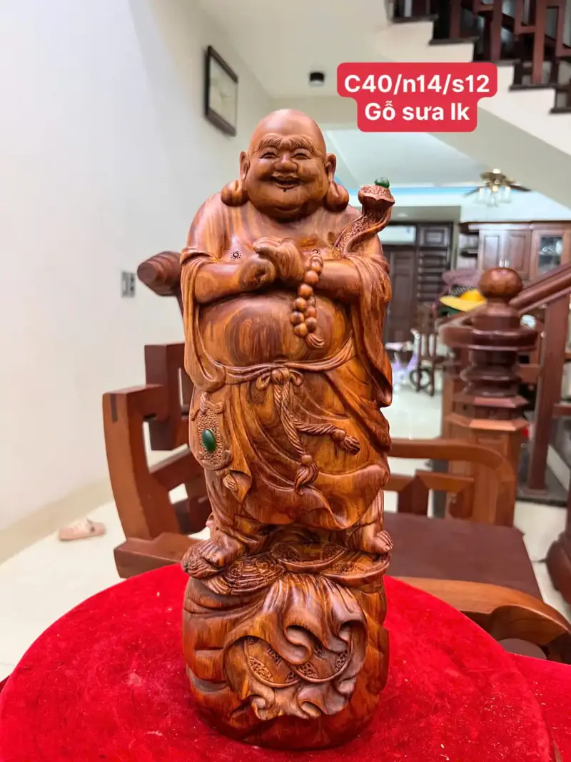 Tượng Di Lặc Chúc Phúc Gỗ Sưa Bắc Liền Đẹp G5129