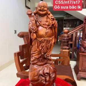 Tượng Di Lặc Gỗ Sưa Bắc Liền Khối G5130