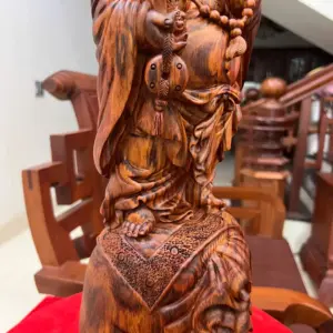 Tượng Di Lặc Gỗ Sưa Bắc Đỏ Liền Khối Vân Tím Lịm G5131