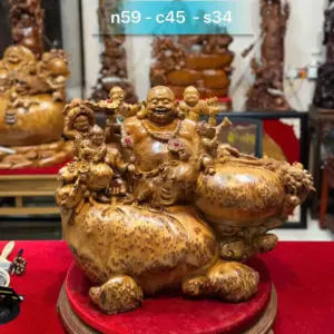 Tượng Di Lặc Ngũ Phúc Nu Ngọc Am To Đẹp Liền Khối G5300