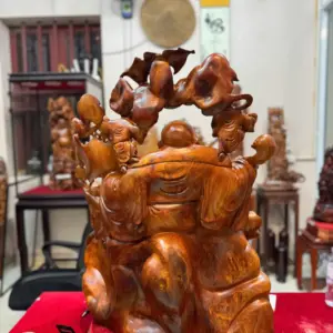 Tượng Di Lặc Ngũ Phúc Gỗ Hương Ta Hàng To Đẹp Liền Khối G5295