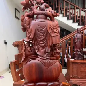 Tượng Di Lặc Ngũ Phúc Gỗ Tử Đàn Liền Khối G5072