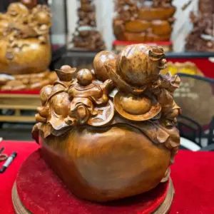 Tượng Di Lặc Thuần Nghê Ngồi Bao Tiền Nu Ngọc Am Đẹp Liền Khối G5314