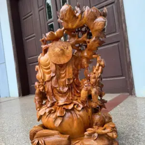 Tượng Di Lặc Vác Cành Đào Nu Ngọc Am Đẹp Liền Khối G5316