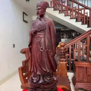 Tượng Gia Cát Lượng Gỗ Tử Đàn Liền Khối G5010