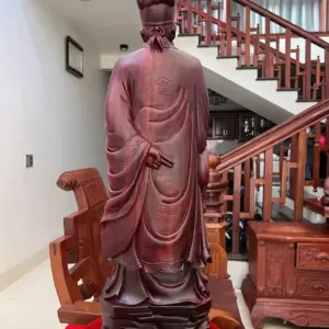 Tượng Gia Cát Lượng Gỗ Tử Đàn Liền Khối G5010