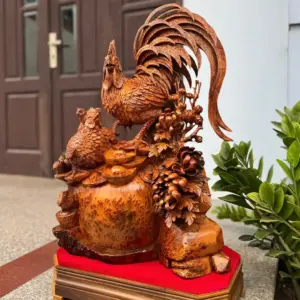 Tượng Gia Đình Gà Nu Ngọc Am Hàng Đẹp Liền Khối G5324
