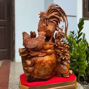 Tượng Gia Đình Gà Nu Ngọc Am Hàng Đẹp Liền Khối G5324