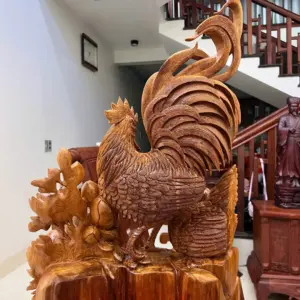 gia-inh-ga-go-ngoc-am-G5089-7_1_Gia Đình Gà Gỗ Ngọc Am Liền Khối Hàng Đục Kỹ Đẹp Giá 8.500 Triệu Kích Thước Cao 70cm, Ngang 50cm, Sâu 18cm Tượng Gia Đình Gà Gỗ Ngọc Am Liền Khối Hàng Đục Kỹ Đẹp G5089