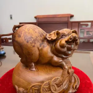 Tượng Heo Nằm Bao Tiền Nu Ngọc Am Liền Khối G5148