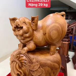 Tượng Heo Đứng Bao Tiền To Đẹp Nặng Liền Khối G5105