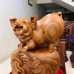 Tượng Heo Đứng Bao Tiền To Đẹp Nặng Liền Khối G5105