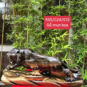 Tượng Hổ Mun Hoa Liền Khối G5333