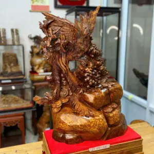 ngu-ieu-chau-G5400-2 Tượng Ngũ Điểu Chầu Hoàng Nu Ngọc Am Vip Hàng NNQG Chế Tác Liền Khối G5400