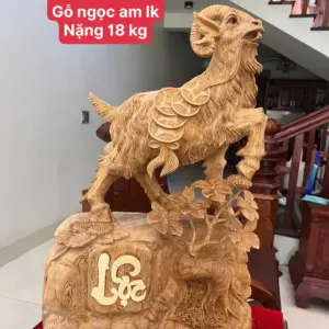 Tượng Nhất Dương Gỗ Ngọc Am Chất Gỗ Già Nặng Mộc Đẹp Liền Khối G5074