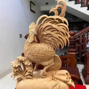 Tượng Nhất Kê Gỗ Ngọc Am Liền Đẹp G5094