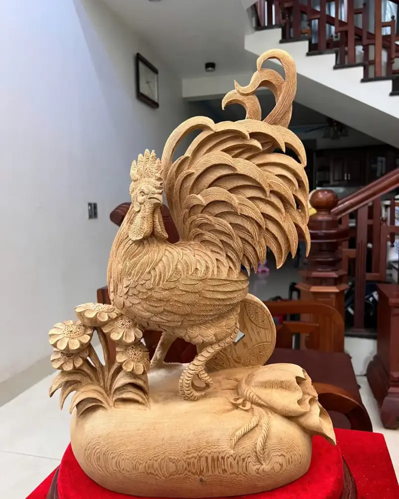 nhat-ke-go-ngoc-am-G5094-2_1_Nhất Kê Gỗ Ngọc Am Liền Đẹp Giá 4.500 Triệu Kích Thước Cao 55cm, Ngang 36cm, Sâu 21cm Tượng Nhất Kê Gỗ Ngọc Am Liền Đẹp G5094
