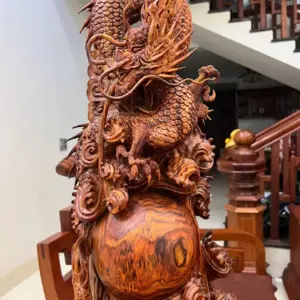 Tượng Nhất Long Gỗ Sưa Bắc To Đẹp Gỗ Già Vân Đẹp Đục Kỹ Sắc Nét Liền Khối G5054