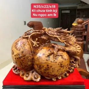 Tượng Nhất Long Vờn Ngọc Nu Ngọc Am Liền Khối G5078